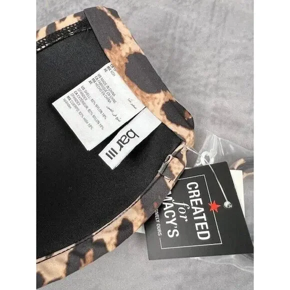 Bar III NATURAL Convertible Cheetah-Print Bandeau Bikini Swim Top, US X-Small - Picture 6 of 6